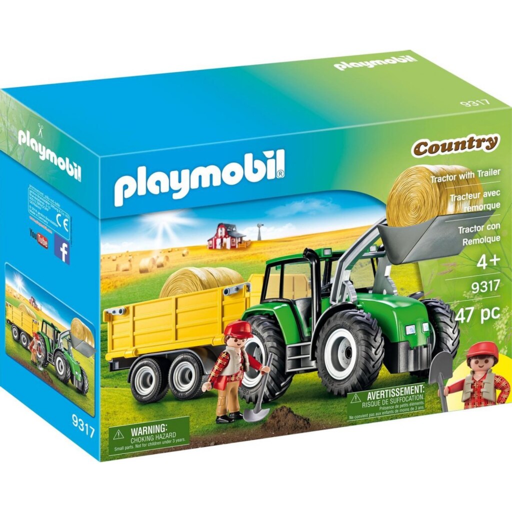 personeel Huisdieren Licht Playmobil 9317 Country Tractor met Aanhanger - Euro Winkel